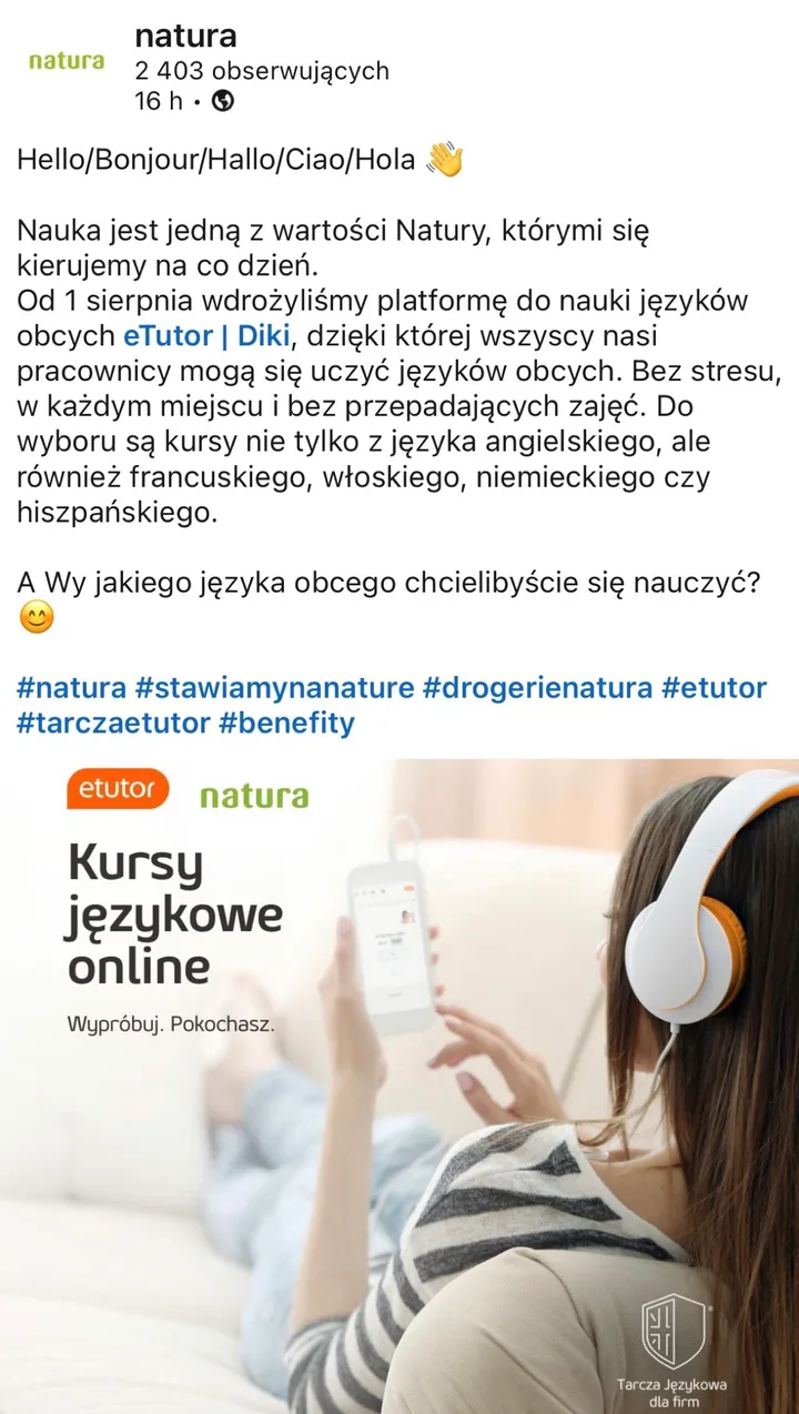 Post Natura o nauce języków z eTutor