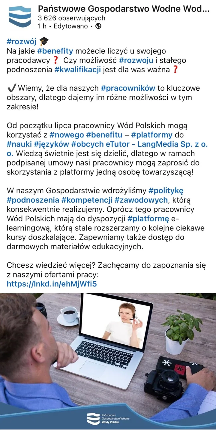 Post Wody Polskie o nauce języków z eTutor